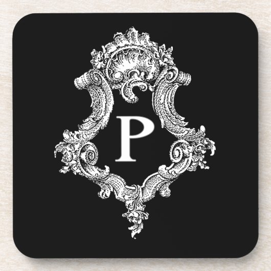 P Monogramm Initiale Untersetzer (Vorderseite)