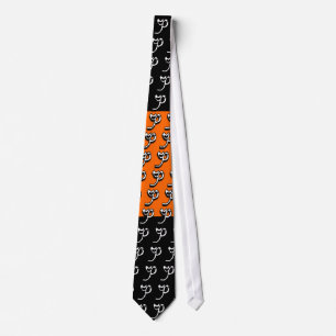 P Monogramm Orange und Schwarze Krawatte