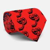P Monogramm Rot und Blau Krawatte (Gerollt)