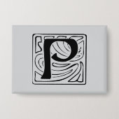 P Monogramm schwarz Button (Vorderseite)
