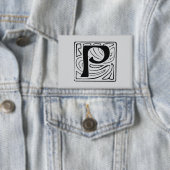 P Monogramm schwarz Button (Insitu)