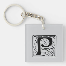 P Monogramm schwarz Schlüsselanhänger