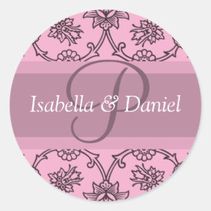 P Monogramme für Siegel zur Einladung zum Hochzeit Runder Aufkleber