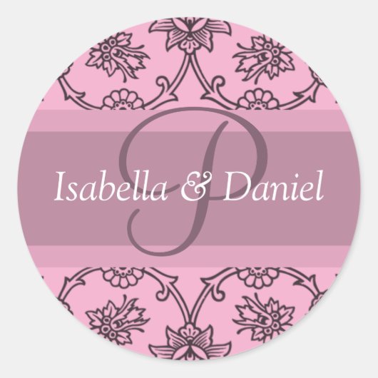 P Monogramme für Siegel zur Einladung zum Hochzeit Runder Aufkleber (Vorderseite)