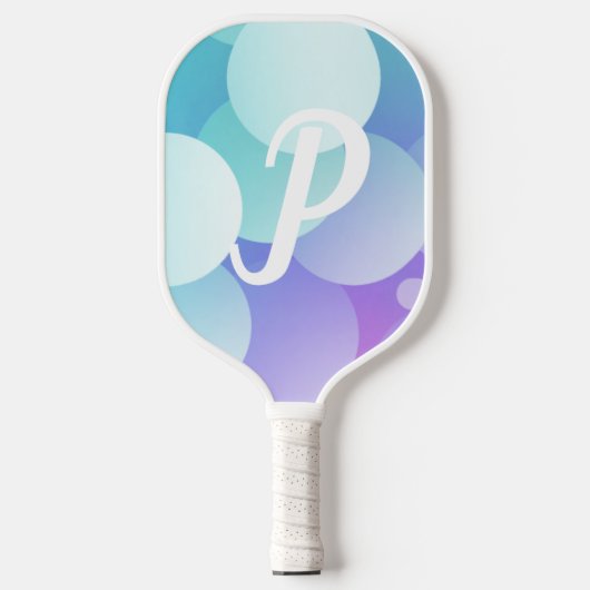 P Name Pickleball Paddle Lila Blue Buble Modern (Vorderseite)