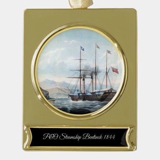 P&O-Dampfschiff Bentinck 1844 Banner-Ornament Gold (Vorderseite)
