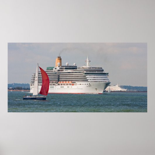 P&O Kreuzfahrtschiff Arcadia verlasse England Poster (Vorne)