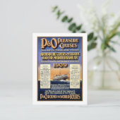 P&O Pleasure Cruises - Vintage Travel Poster Postkarte (Stehend Vorderseite)