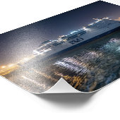 P&O Pride of Hull Fähre bei Nacht Fotodruck (Ecke)