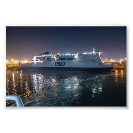 P&O Pride of Hull Fähre bei Nacht Fotodruck