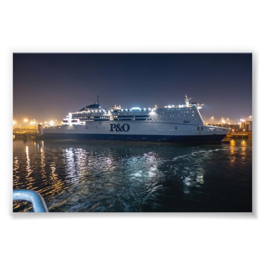 P&O Pride of Hull Fähre bei Nacht Fotodruck (Vorne)