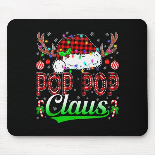 P P Claus Christmas Lights Matching Family Xmas Pa Mousepad (Vorne)