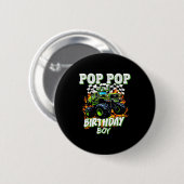 P P Of The Birthday Boy Monster Truck Birthday Kid Button (Vorne & Hinten)