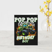 P P Of The Birthday Boy Monster Truck Birthday Kid Karte (Gelbe Blume)