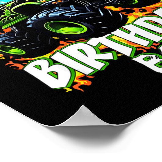P P Of The Birthday Boy Monster Truck Birthday Kid Poster (Ecke)