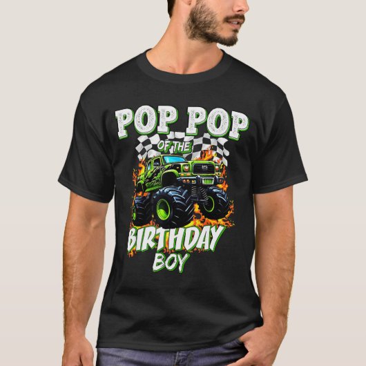 P P Of The Birthday Boy Monster Truck Birthday Kid T-Shirt (Vorderseite)