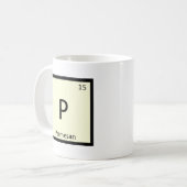 P - Parmesan Cheese Chemistry Periodic Table Kaffeetasse (Vorderseite Links)