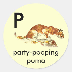P - Party-Kacken des Pumas Runder Aufkleber