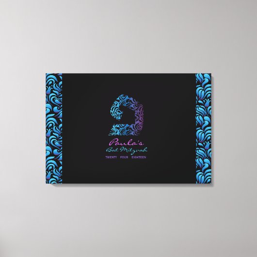 P Pay Hebrew Letter Bat Mitzvah Sign-In Board Leinwanddruck (Vorderseite)