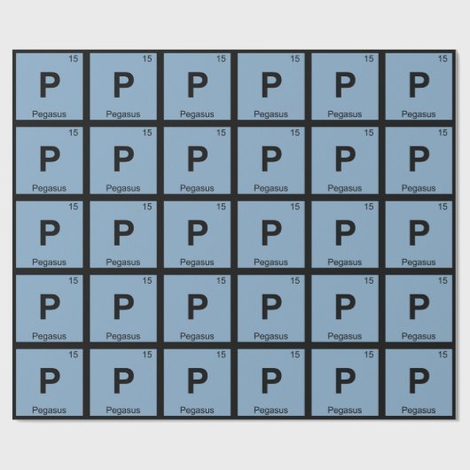 P - Pegasus Griechisch Chemistry Periodisches Tabe Geschenkpapier (Flach)