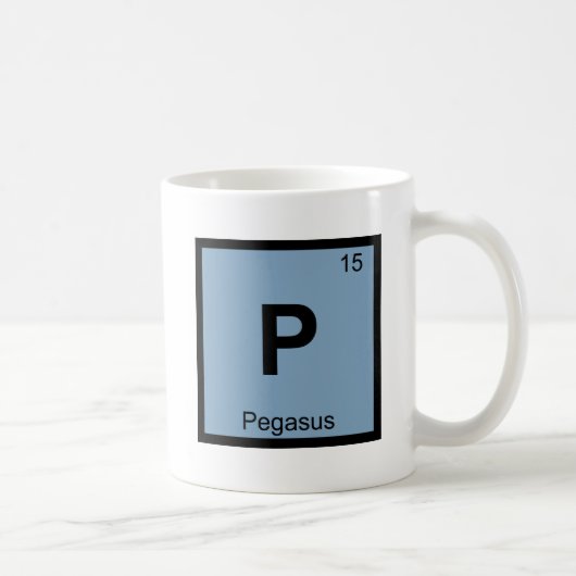 P - Pegasus Griechisch Chemistry Periodisches Tabe Kaffeetasse (Rechts)