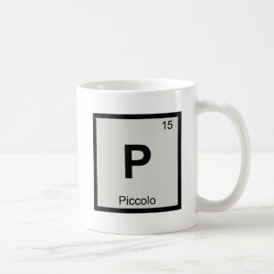 P - Periodisches Tabellensymbol der Piccolo Music  Kaffeetasse