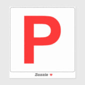 P Plättchen Weiß / Rot Aufkleber (Blatt)