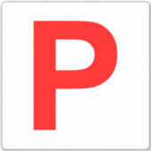 P Plättchen Weiß / Rot Aufkleber (Vorderseite)