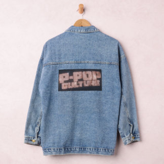 P-Pop Culture Retro Denimjacke | Bold „P-POP“ Jeansjacke