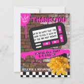 P Retro 90er Hip Hop Pink|Gold Dankeskarte (Rückseite)