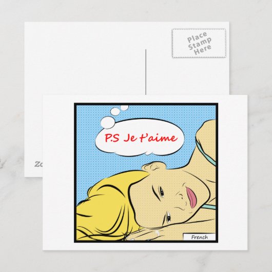 P.S Je t'aime Postkarte (Vorne/Hinten)