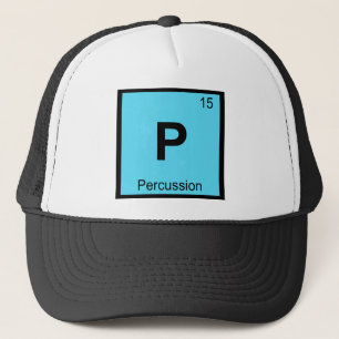 P - Schlagzeug Chemie Periodensystem Symbol Truckerkappe