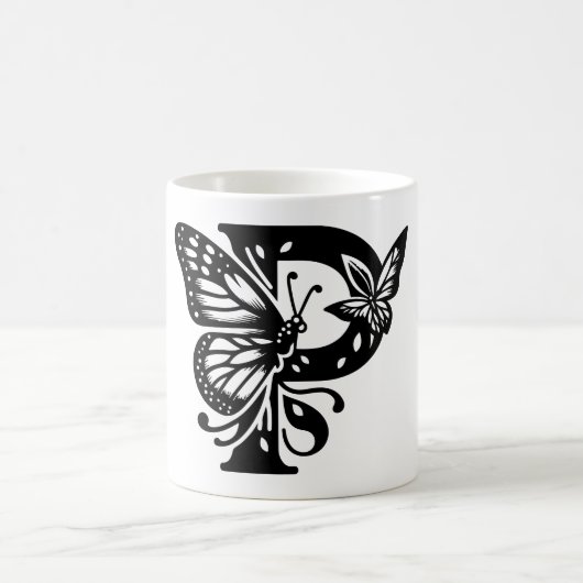 P Schwarzer Butterfly Verwandlungstasse (Mittel)