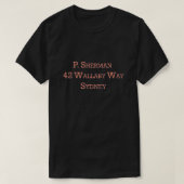 P. Sherman 42 Walla T-Shirt (Design vorne)