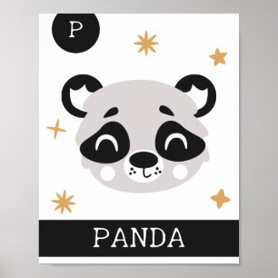 P steht für Panda, Kinderzimmer, Schlafzimmer, Kin Poster
