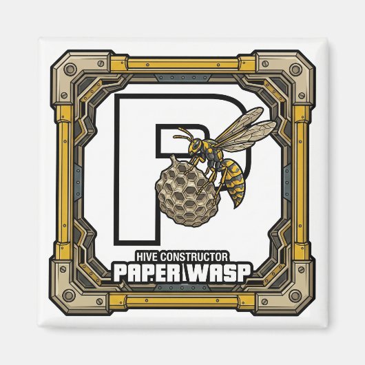 P steht für Papierwespe – GTA Style ABC Lernen Magnet (Vorne)
