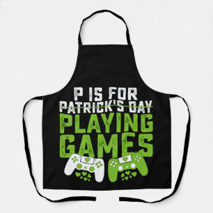 P steht für Spiele spielen Gamer Gaming St. Patric Schürze