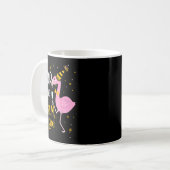 P The Champagne It's New Year! Funny Flamingo Drin Kaffeetasse (Vorderseite Links)