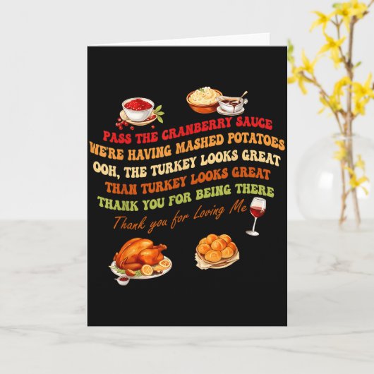 P The Cranberry Sauce Mashed Tatoes Funny Thanksgi Karte (Gelbe Blume)