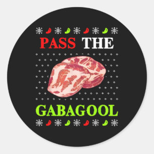 P The Gabagool Tacky hässliche Weihnachten für Män Runder Aufkleber