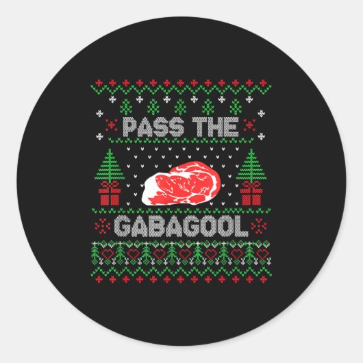 P The Gabagool Tacky Ugly Christmas Sweater For Me Runder Aufkleber (Vorderseite)