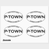 P-TOWN - Massachusetts in der Provinz Ovaler Aufkleber (Blatt)
