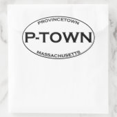 P-TOWN - Massachusetts in der Provinz Ovaler Aufkleber (Tasche)