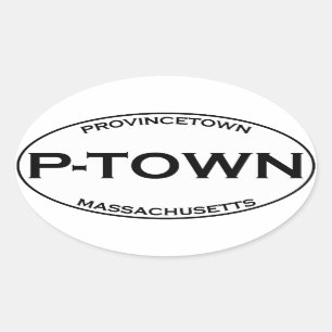 P-TOWN - Massachusetts in der Provinz Ovaler Aufkleber