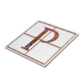 P Trajanus Red Custom Monogram Tile Fliese (Seite)