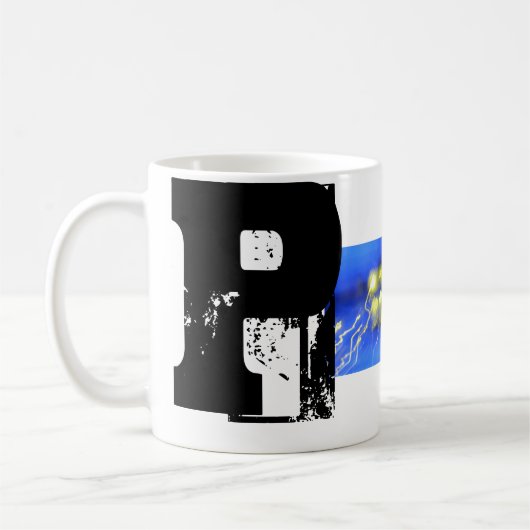 P Typografische Monogramm Coole Tasse (Links)