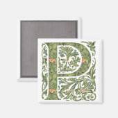 P Verzierte Floral Leafon Monogramm Magnet (Vorderseite/Rückseite)