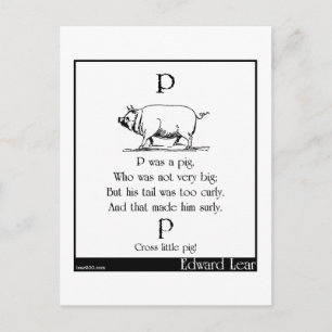 P was a pig postkarte
