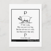 P was a pig postkarte (Vorderseite)