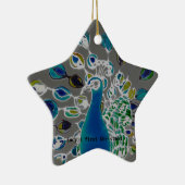 © P Wherrell erster Pfau Babys Weihnachts Keramik Ornament (Rechts)